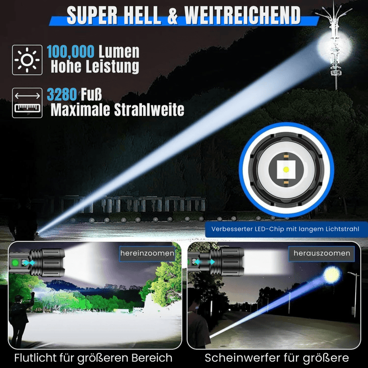 ULTRABEAM - Torcia LED per Uso Quotidiano e Attività all&