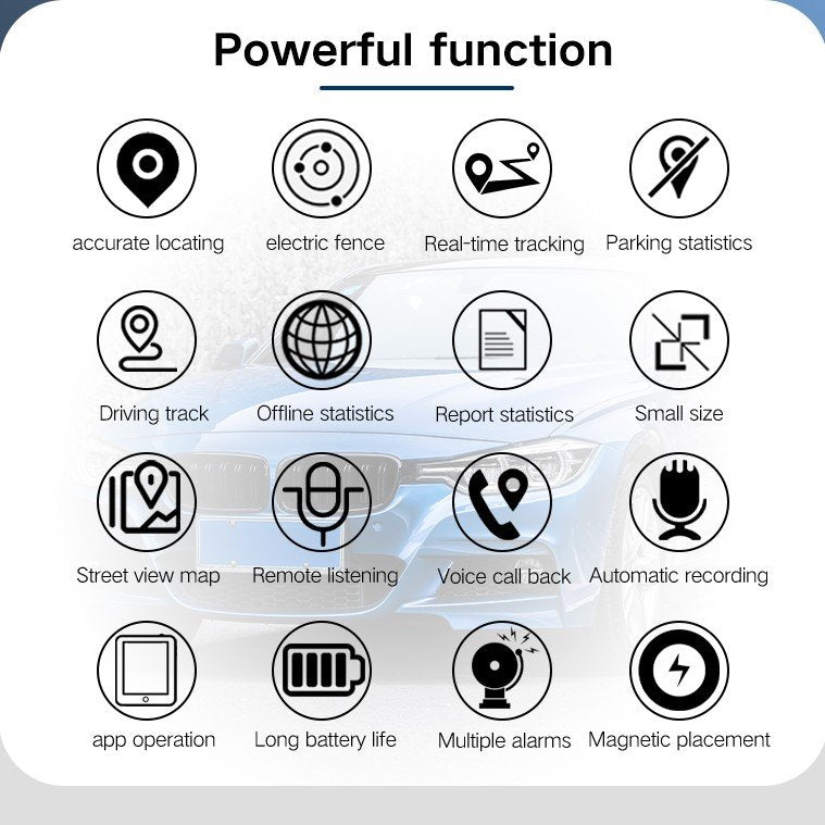 Rastreadore GPS per Auto – Dispositivo GPS Magnetico Antifurto, Monitoraggio Veicoli in Tempo Reale, Lunga Durata della Batteria