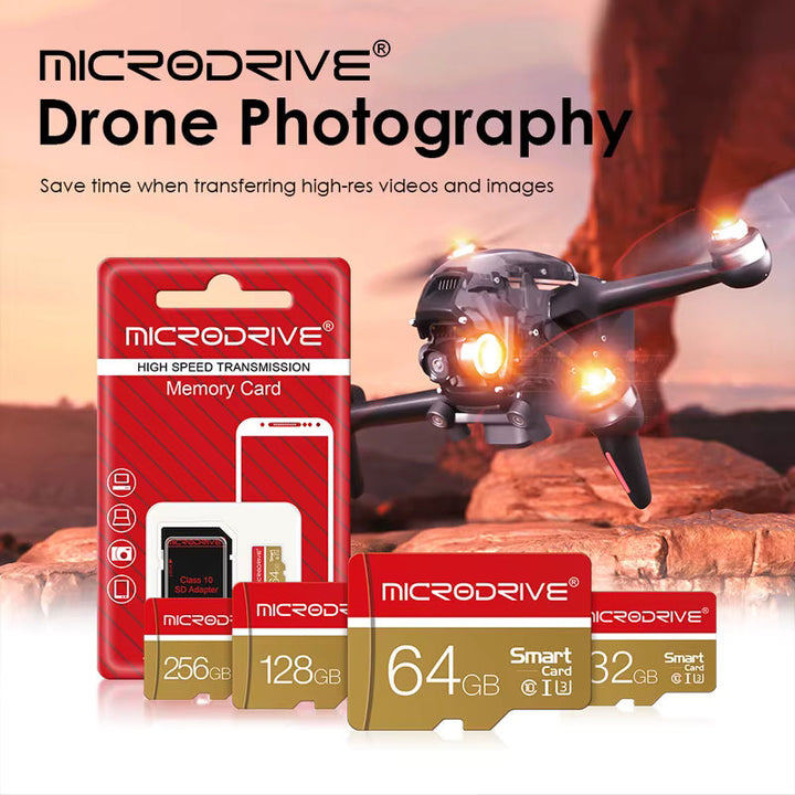 Scheda di Memoria MicroDrive MicroSD Classe 10 UHS-I U3 Scheda TF ad Alta Velocità