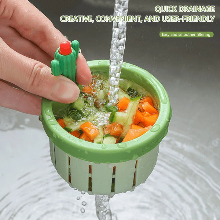 Scolapiatti per Lavello con Manico Design Cactus Filtro per Rifiuti in Plastica ABS Eco-Friendly Regalo 2026