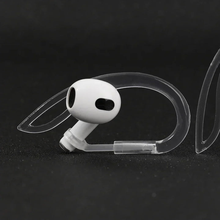 Ganci in silicone trasparente per AirPods, accessori sportivi regolabili antiscivolo