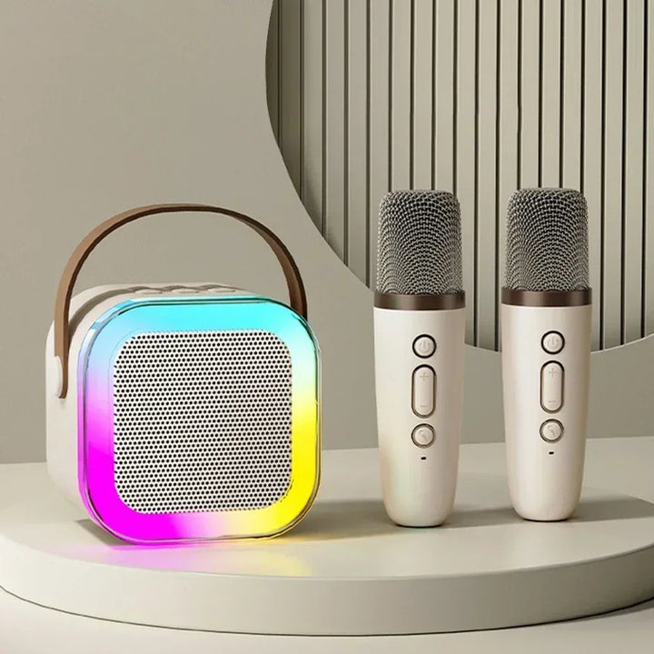 Macchina Karaoke Bluetooth Portatile con Microfoni Wireless - Regalo Divertente per Famiglie