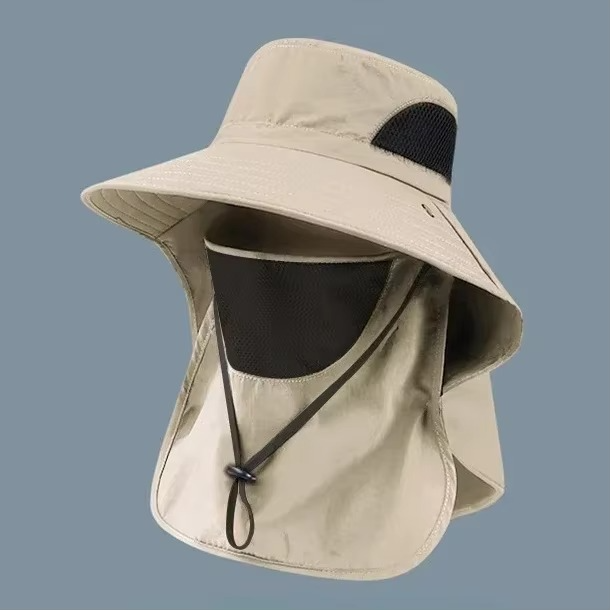 Cappello da Sole Esterno con Protezione UV e Visiera Larga e Falda per il Collo per Escursionismo, Pesca e Campeggio