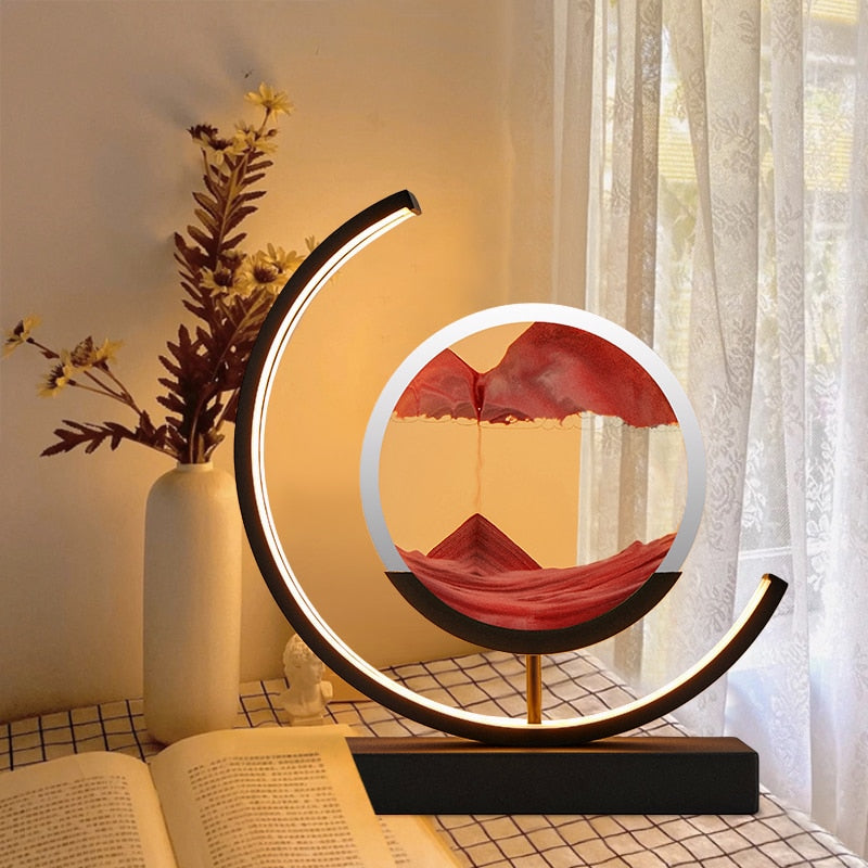 SandLumen: Lampada da tavolo con sabbia in movimento e illuminazione a LED