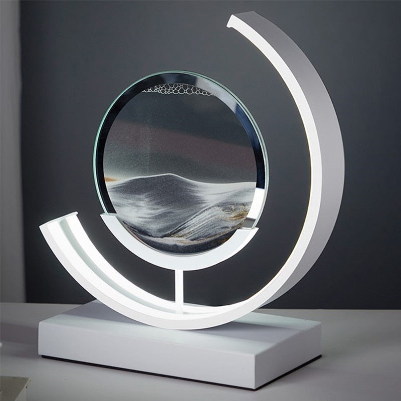 SandLumen: Lampada da tavolo con sabbia in movimento e illuminazione a LED