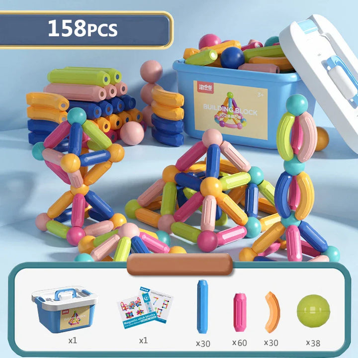 Set di Blocchi Magnetici per Bambini - Giocattolo Educativo Montessori per Bambini, Regalo Creativo per Costruzioni