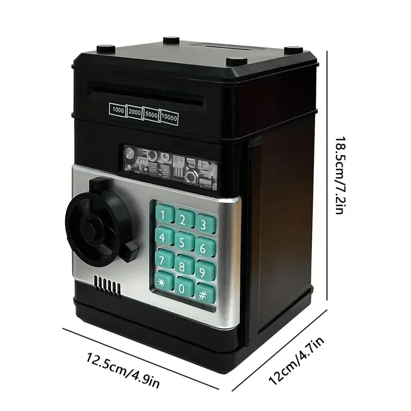 Hucha Elettronica Mini Cassaforte con Serratura a Codice - Cassa di Risparmio per Monete e Banconote per Bambini, Regalo Finanziario Divertente