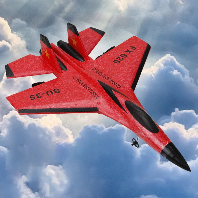 Aereo da Combattimento SU-35 con Controllo Remoto EPP - Aeronave Pianeggiante 2.4G per Bambini, Giocattolo Facile da Volare