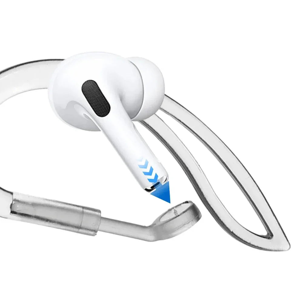 Ganci in silicone trasparente per AirPods, accessori sportivi regolabili antiscivolo