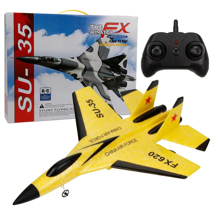 Aereo da Combattimento SU-35 con Controllo Remoto EPP - Aeronave Pianeggiante 2.4G per Bambini, Giocattolo Facile da Volare