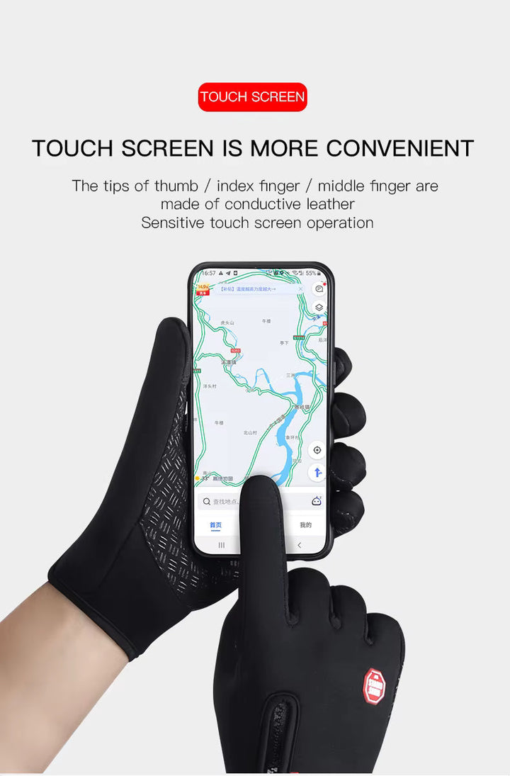 Guanti termici invernali con touchscreen – antivento e idrorepellenti, guanti unisex antiscivolo per ciclismo e clima freddo