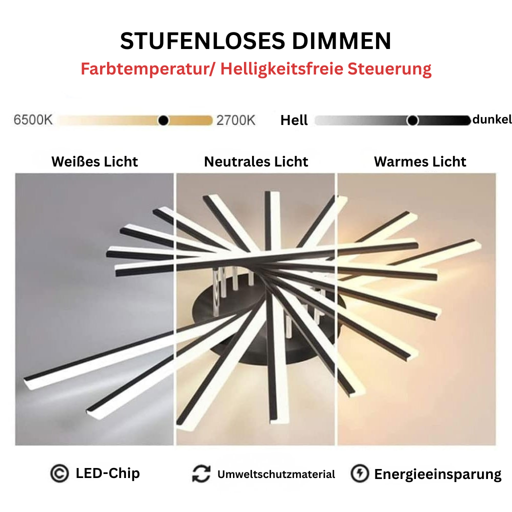ScandiGlühen: Lampada da soffitto LED scandinava in metallo semplice – elegante e funzionale per aree giorno e notte