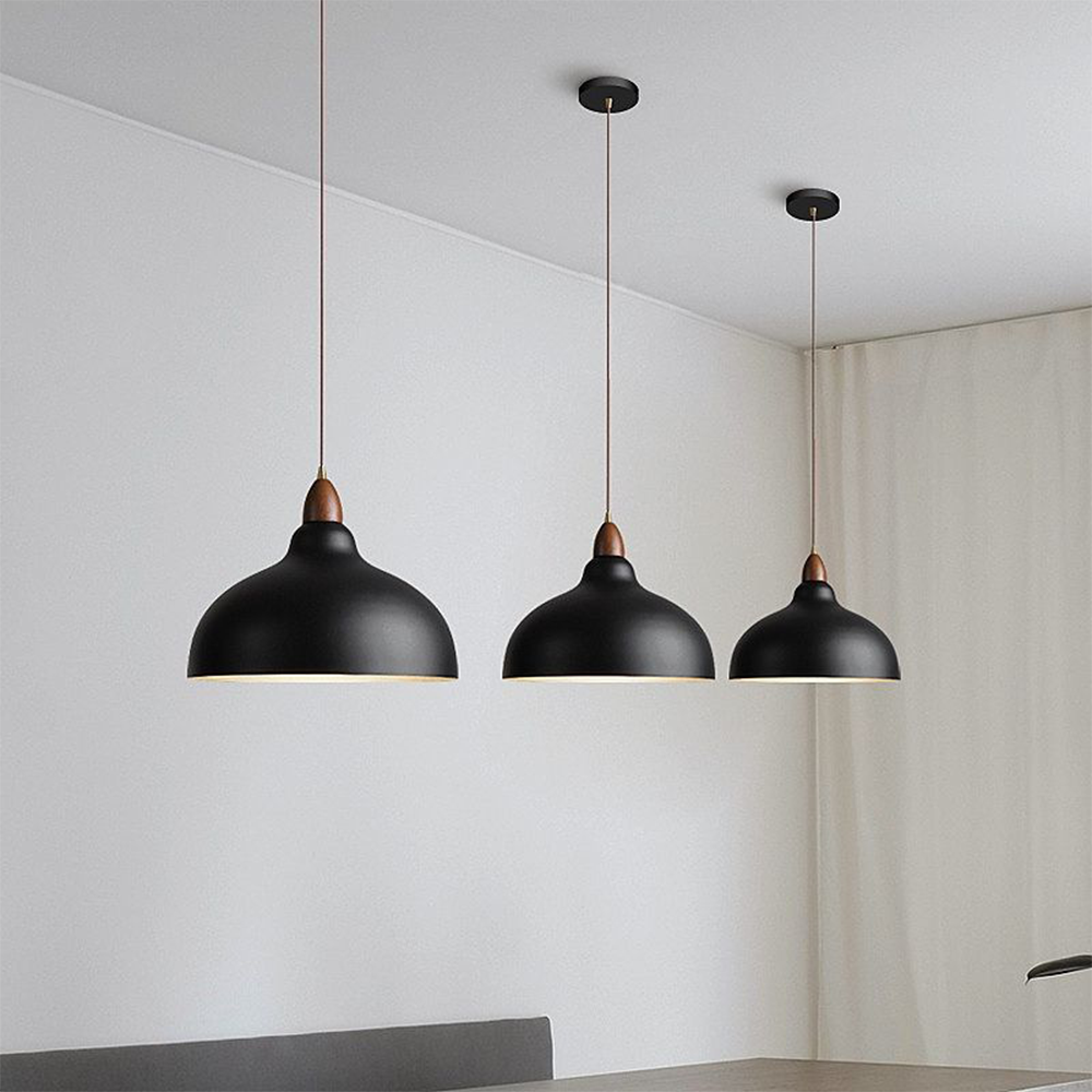 ScandiHolz: Lampada a sospensione scandinava in legno e metallo – per cucina e zona pranzo