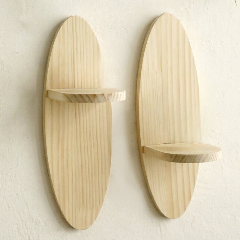ScandiKurve: Mensole da parete in legno – salvaspazio, stabili e sospese con bordi curvi per cucina e ufficio