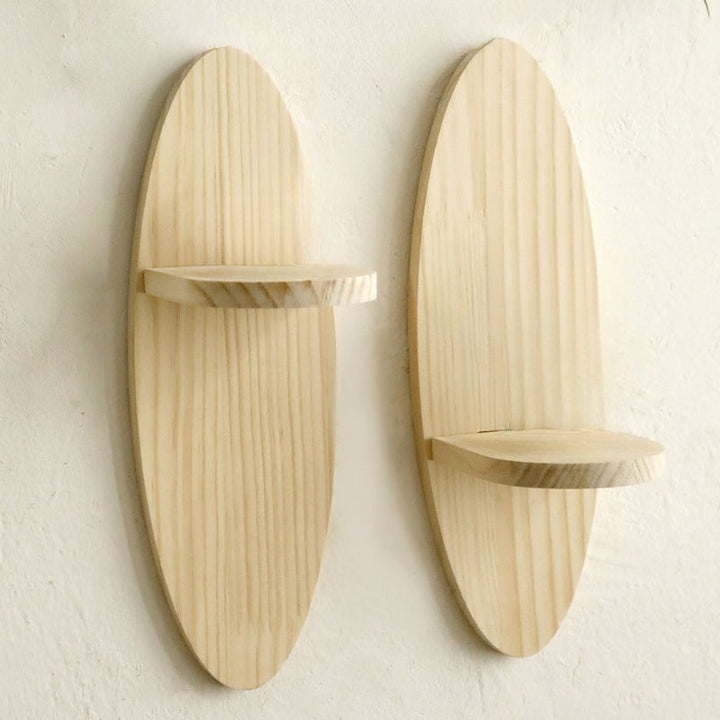 ScandiKurve: Mensole da parete in legno – salvaspazio, stabili e sospese con bordi curvi per cucina e ufficio