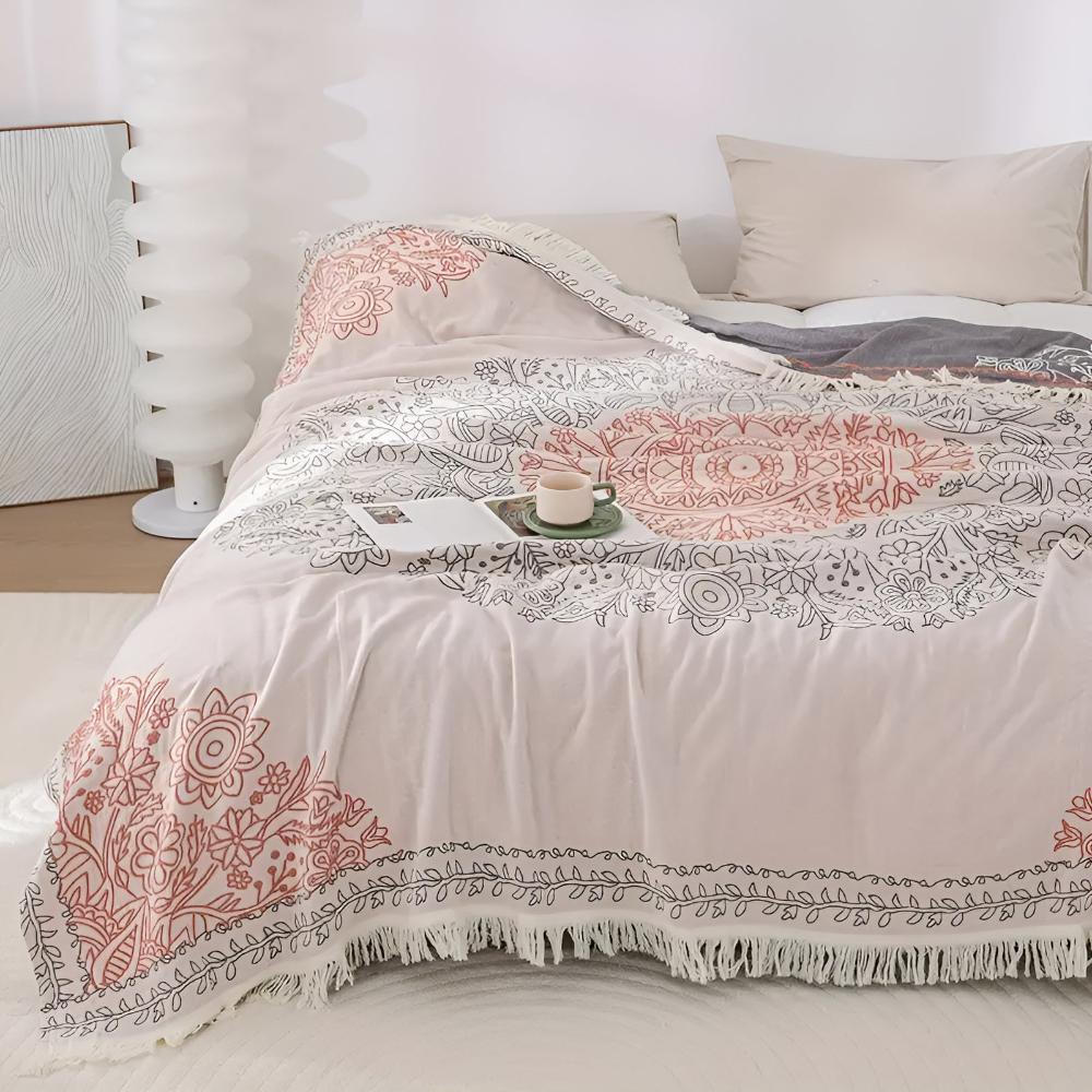ScandiWebstuhl: Coperta in cotone reversibile con motivo jacquard e struttura moderna – per camera da letto e soggiorno