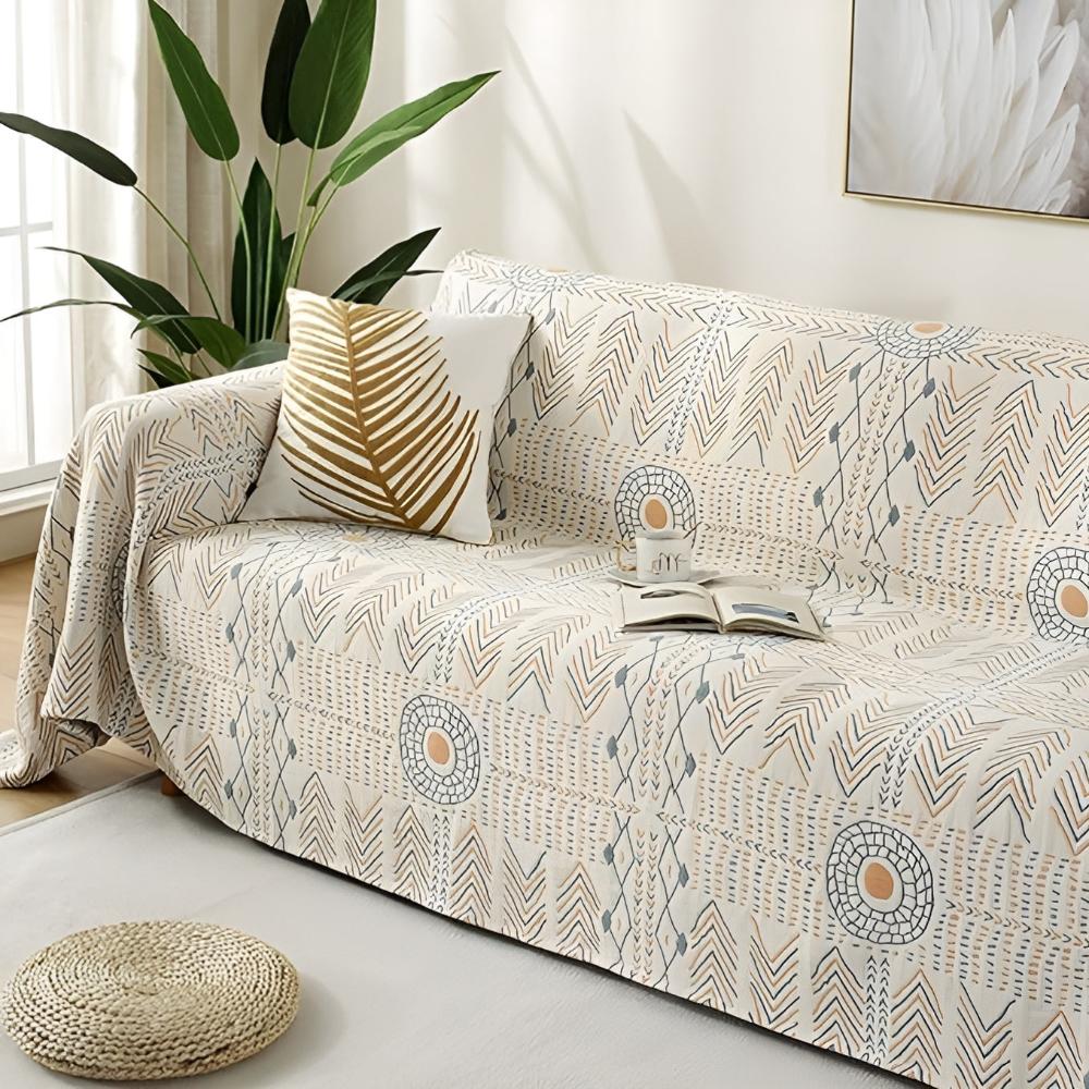 Schicker Webstuhl: Coperta in cotone reversibile con elegante struttura e morbida texture – per divano e camera da letto