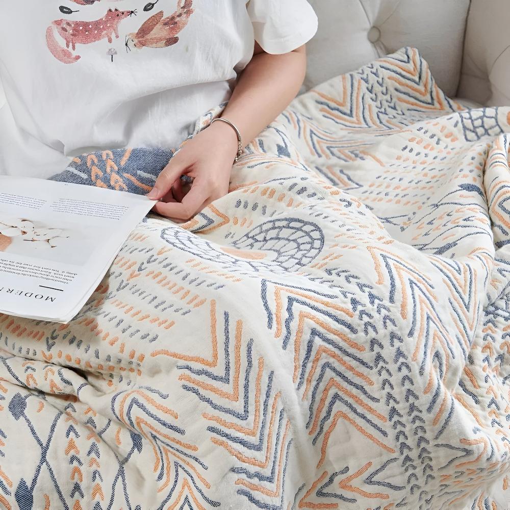 Schicker Webstuhl: Coperta in cotone reversibile con elegante struttura e morbida texture – per divano e camera da letto