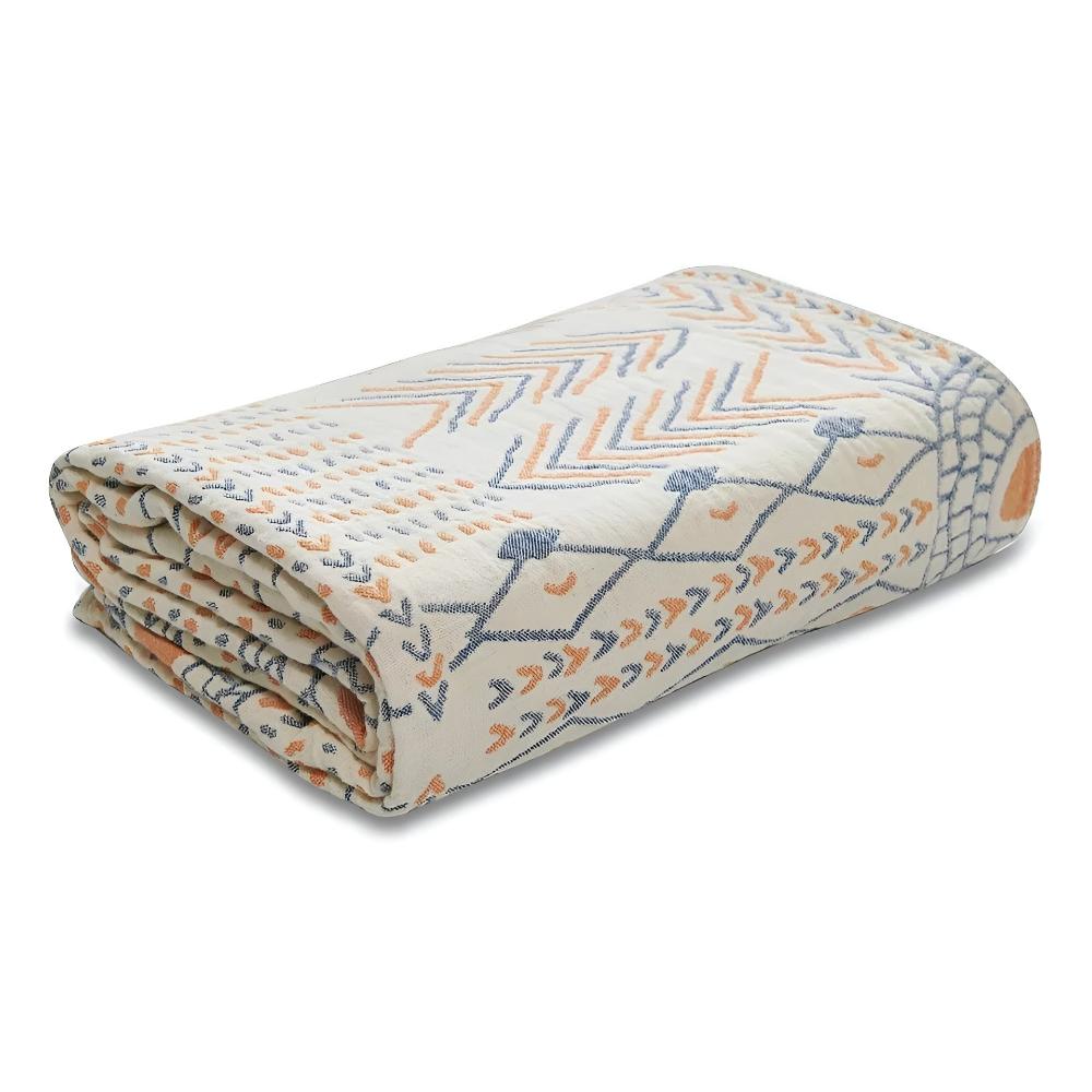 Schicker Webstuhl: Coperta in cotone reversibile con elegante struttura e morbida texture – per divano e camera da letto