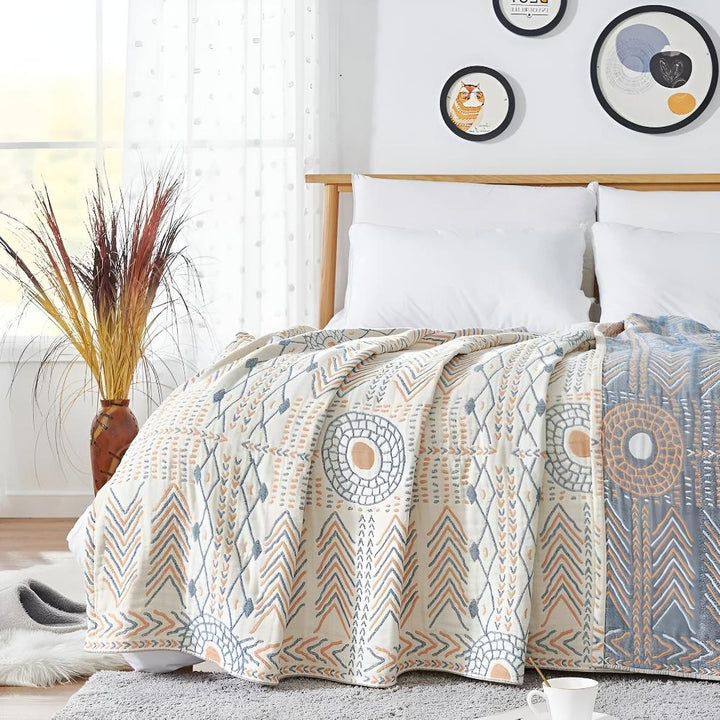 Schicker Webstuhl: Coperta in cotone reversibile con elegante struttura e morbida texture – per divano e camera da letto