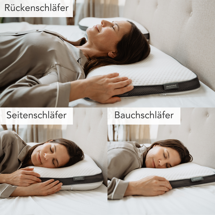 SchlafGleichgewicht: Cuscino per il collo – supportante e amico della pelle per diverse posizioni di sonno