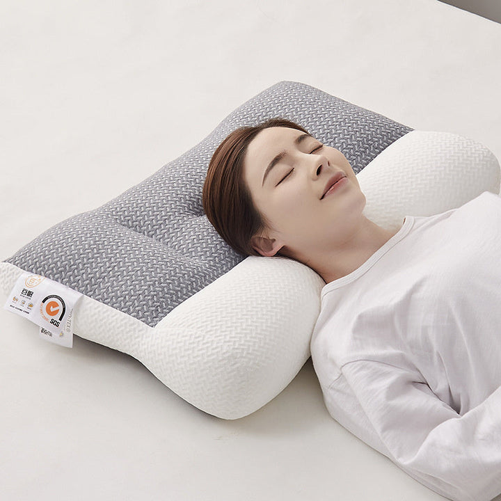 SchlafGut: Cuscino ergonomico per il collo in schiuma memory con rivestimento traspirante – per chi dorme sulla schiena e di lato