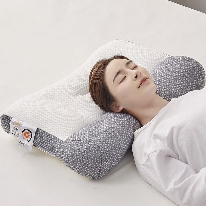 SchlafGut: Cuscino ergonomico per il collo in schiuma memory con rivestimento traspirante – per chi dorme sulla schiena e di lato