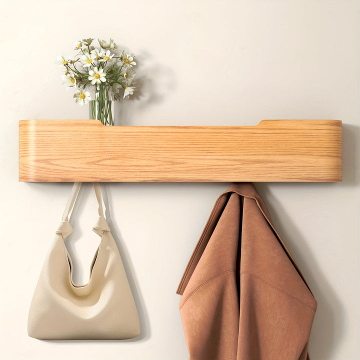 SchlüsselHolz: Appendiabiti da parete – moderno scaffale in legno con ganci, salvaspazio e decorativo per corridoio e camera da letto