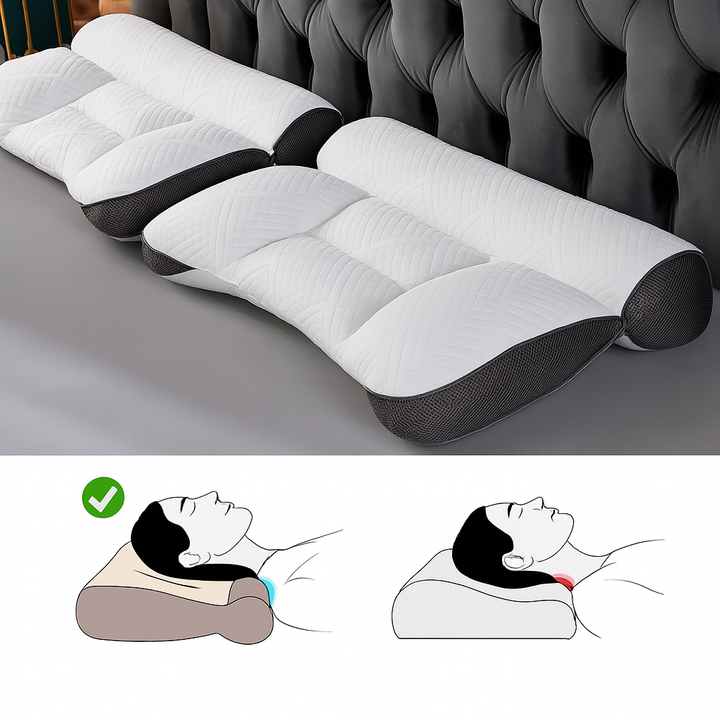 SchmerzfreiNacht: Cuscino ortopedico per il collo – Memory Foam ed ergonomico per una postura di sonno sana