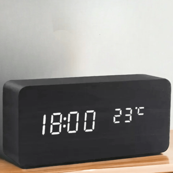 WOODSENSE – Orologio in Legno LED con Controllo Vocale per una Stile di Visualizzazione del Tempo