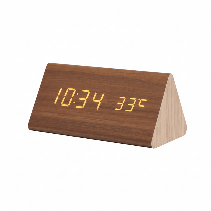 WOODSENSE – Orologio in Legno LED con Controllo Vocale per una Stile di Visualizzazione del Tempo