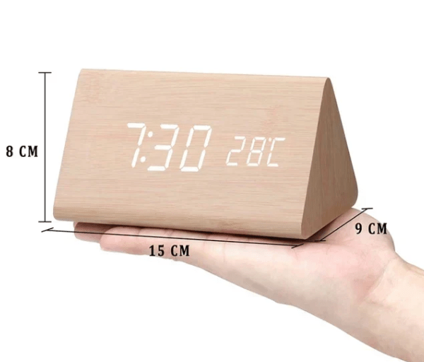 WOODSENSE – Orologio in Legno LED con Controllo Vocale per una Stile di Visualizzazione del Tempo
