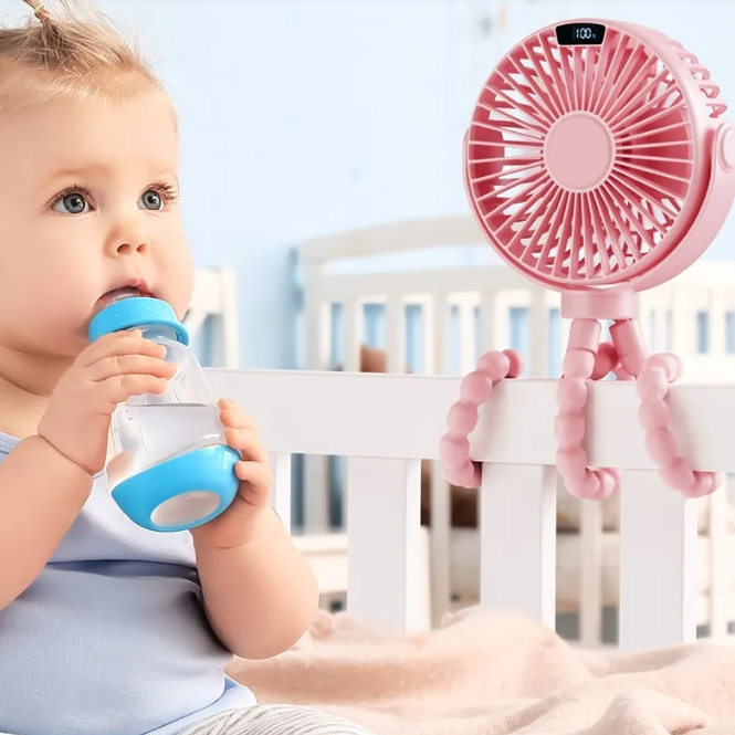 Il Carino e Super Pratico Ventilatore Mini per Passeggino per il Tuo Piccolo!