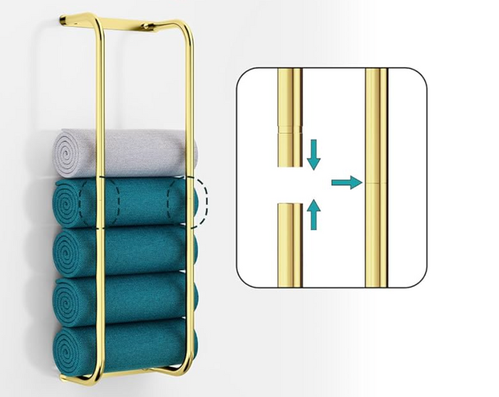 StilRaum: Portasciugamani da bagno – elegante supporto a muro in acciaio inox, stabile e decorativo per bagni piccoli