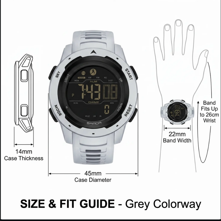 Orologio Digitale da Pedometria Militare Impermeabile