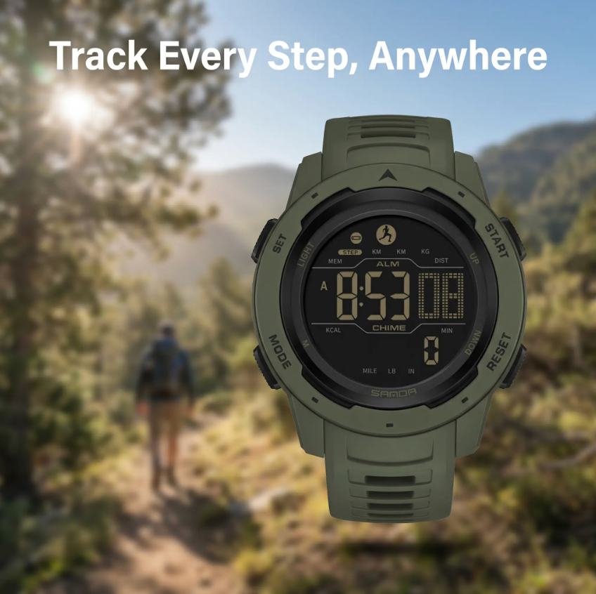 Orologio Digitale da Pedometria Militare Impermeabile