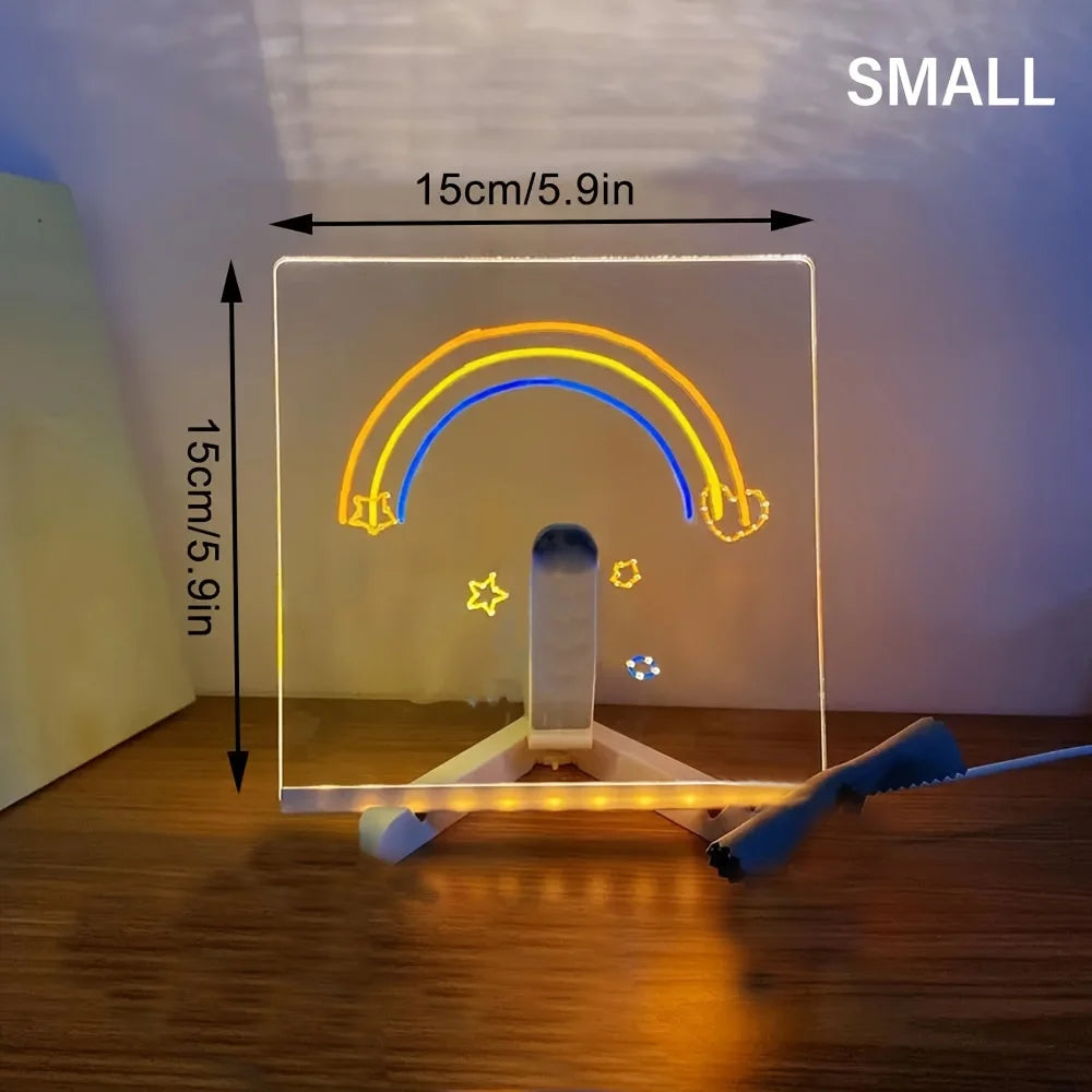 Pannello Messaggi Acrilico LED Luminoso - Tavolozza di Disegno Cancellabile USB per Bambini, Perfetto per Regali di Compleanno e Pubblicità in Bar