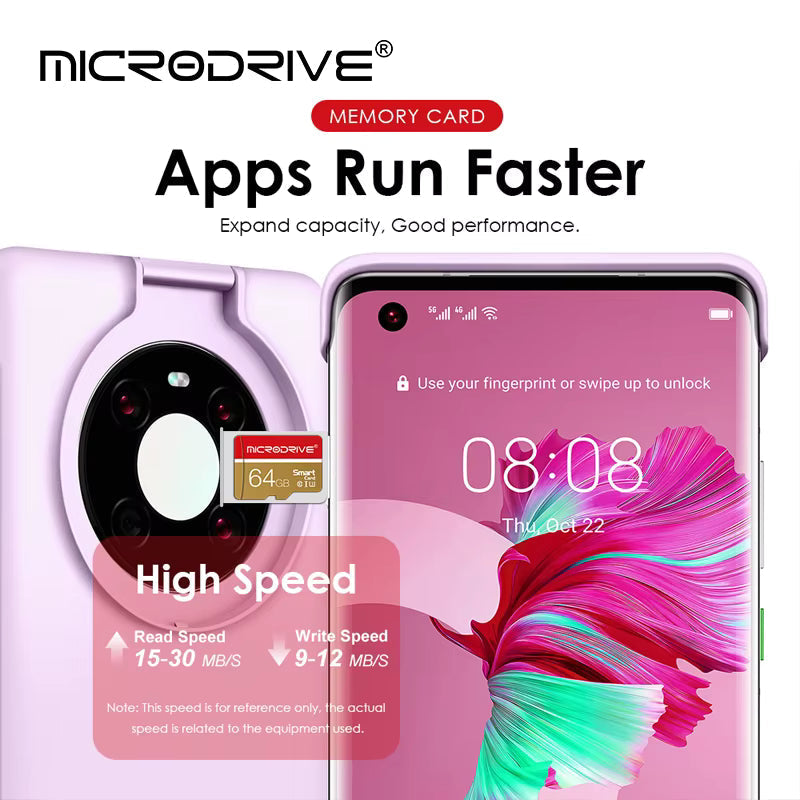 Scheda di Memoria MicroDrive MicroSD Classe 10 UHS-I U3 Scheda TF ad Alta Velocità