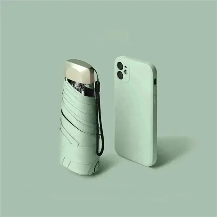 Mini Ombrello Zon Pocket Pioggia Ombrello - Vinile Pieghevole Protezione UV Parasole Capsule