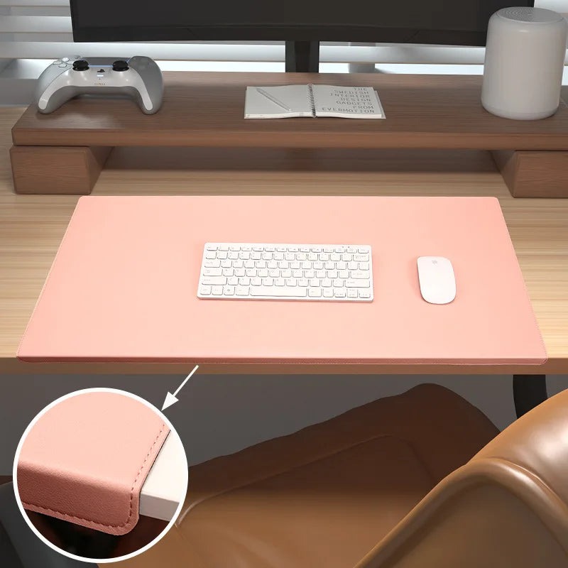 Tappetino da Scrivania in PU-Pelle con Superficie Antiscivolo, Supporto per Polso e Gomito – Cuscinetto Ergonomico per Ufficio e Giochi