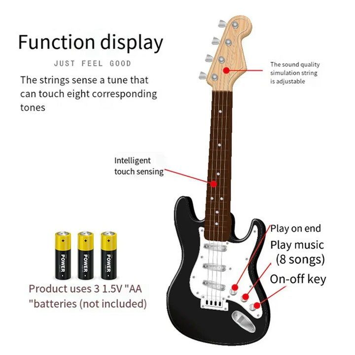 Chitarra Elettrica a 4 Corde per Bambini - Strumento Musicale Portatile, Regalo Perfetto per Giovani Musicisti