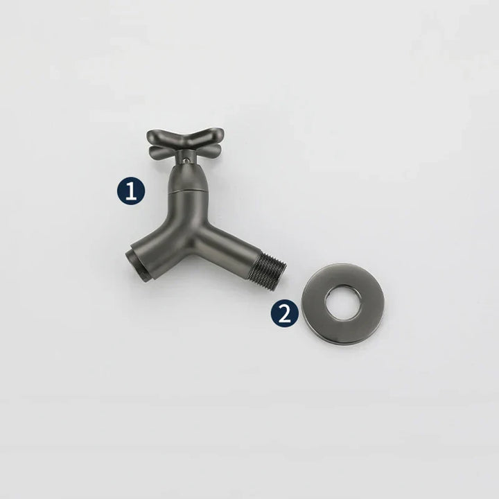 BrassFlow – Rubinetto per Acqua Fredda da Parete in Ottone Massiccio