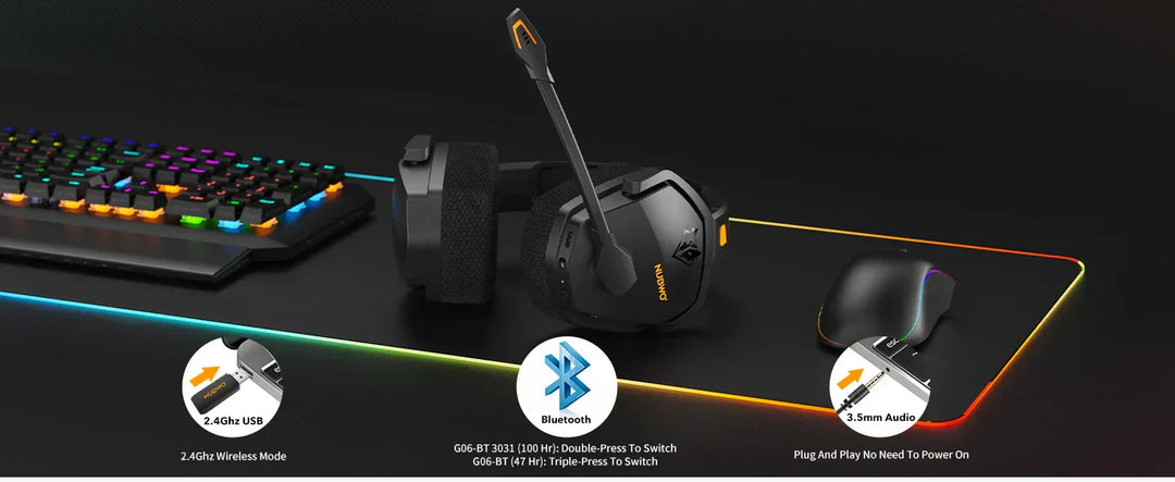 Cuffie Gaming Wireless con Microfono e Cancellazione Attiva del Rumore
