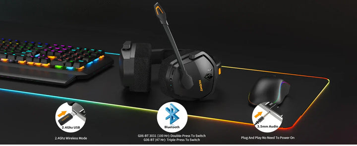 Cuffie Gaming Wireless con Microfono e Cancellazione Attiva del Rumore