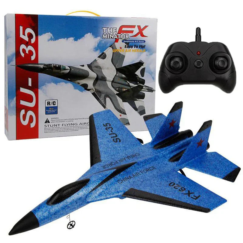 Aereo da Combattimento SU-35 con Controllo Remoto EPP - Aeronave Pianeggiante 2.4G per Bambini, Giocattolo Facile da Volare
