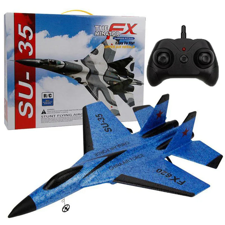 Aereo da Combattimento SU-35 con Controllo Remoto EPP - Aeronave Pianeggiante 2.4G per Bambini, Giocattolo Facile da Volare
