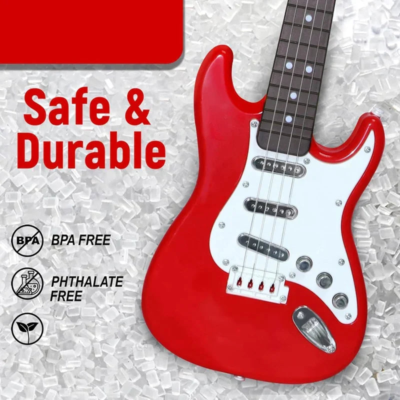 Chitarra Elettrica a 4 Corde per Bambini - Strumento Musicale Portatile, Regalo Perfetto per Giovani Musicisti