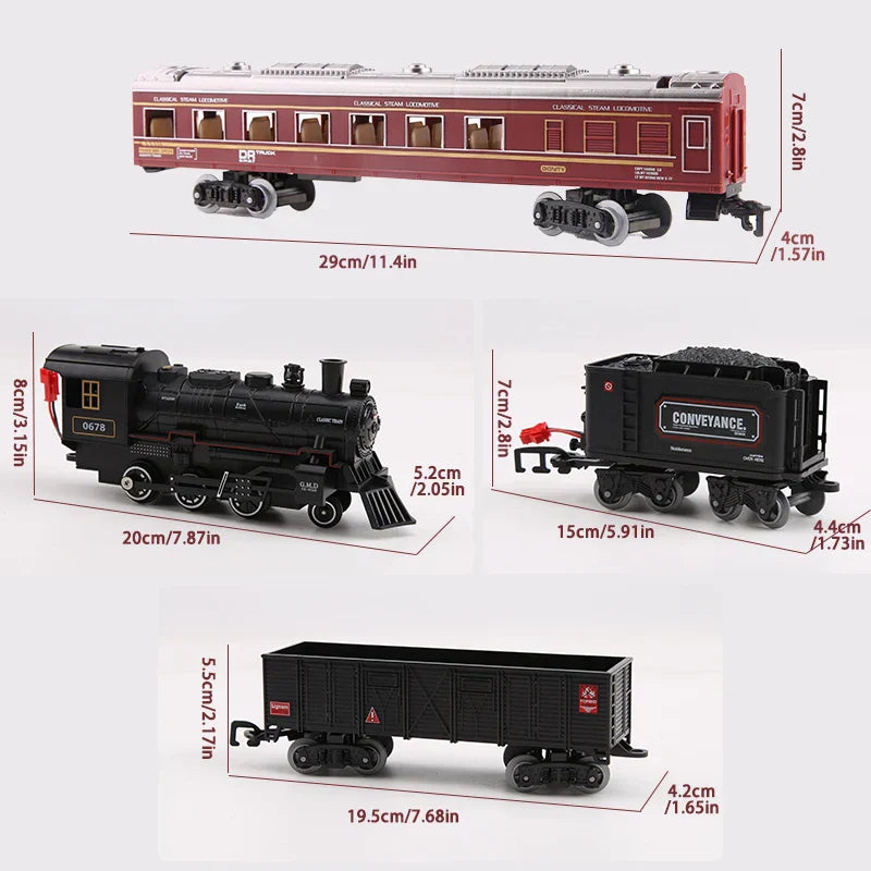 Gioco del Treno con Luci e Suoni - Giocattolo Interattivo di Locomotiva per Bambini a Batteria, Elettrico a Vapore