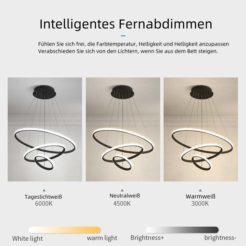 Seraphis: moderna lampada a sospensione LED dal design ad anello – per sala da pranzo e soggiorno