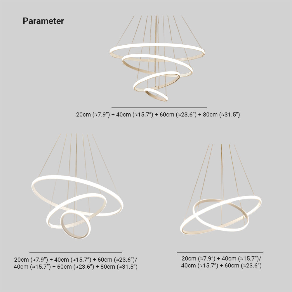 Seraphis: moderna lampada a sospensione LED dal design ad anello – per sala da pranzo e soggiorno